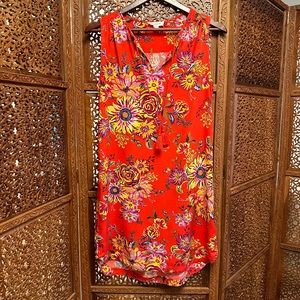 🚺 beachlunchlounge red floral short dress with tassels